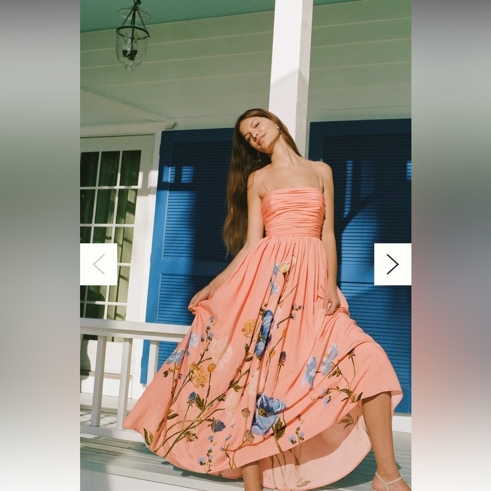 Anthropologie Lorelai Floral Ruched Dress